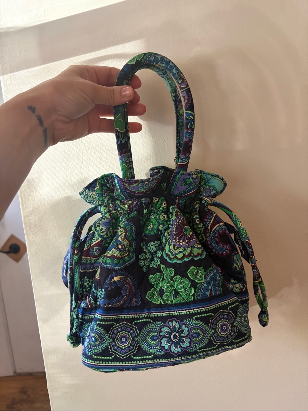 Vera Bradley Emma Cinch Bag Blue Rhapsody Retired